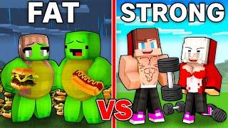FAT Mikey Family vs STRONG JJ Family - Fitness Challenge - Maizen Minecraft Animation