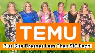 PLUS SIZE DRESSES at TEMU Under $10 Each! (Plus Size Try On Haul & Review)