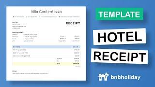 Hotel Receipt Template | Create a Professional Receipt for your Vacation Rental