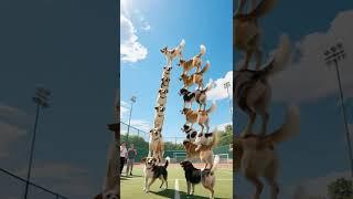 Shocking! A group of dogs can actually play Jenga, and their tacit understanding is perfect
