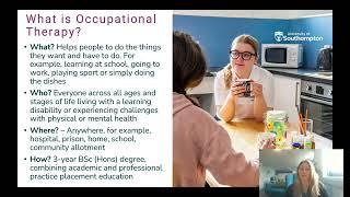 Meet Occupational Therapy | 5 in Five | University of Southampton