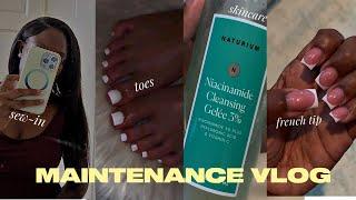 MAINTENANCE VLOG / SELF CARE | hair, summer skincare, nails, at home pedi + MORE *week in my life*