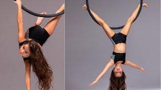 Sport aerial gymnastic photo session