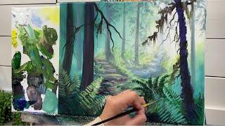 How To Paint FOREST DREAMS - Acrylic step by step painting tutorial