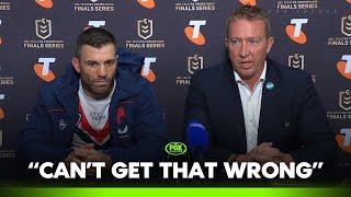 Robbo SPRAYS referees after crucial "wrong" call | Roosters Press Conference | Fox League