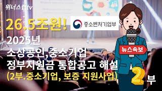 [긴급.2부 중소기업, 보증지원] 26.5조원, 2025년 소상공인, 중소기업 통합공고 해설 #정부지원사업 #정부지원금