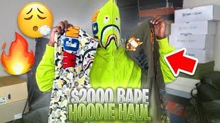 $2000 RARE BAPE HOODIE HAUL!!! | TRY ON + REVIEW (AFFORDABLE AND SAFE)