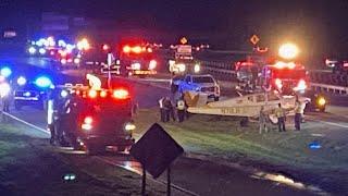 Plane lands on I-840 in Greensboro