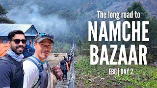 Day 2 | Everest Base Camp Trek (2024) | Is NAMCHE BAZAAR the HARDEST day? - Nepal vlogs