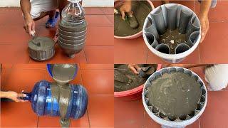 4 Creative Ideas - How To Make Beautiful Flower Pots From Cement At Home Easily