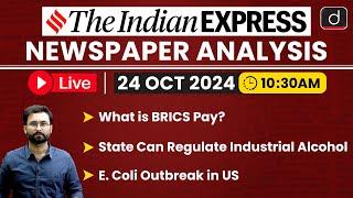 LIVE Newspaper Analysis | 24 October 2024 | The Indian Express | Drishti IAS English