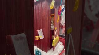 2 - Big Lots Animated Christmas Outhouse with pop out Santa Claus “Dashing through the snow” 2024