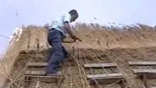 CONSTRUCTION OF THATCHED ROOF; THATCHING. CORK, IRELAND