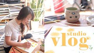 studio art vlog  failed ceramics, painting patreon rewards and living that american-swedish life