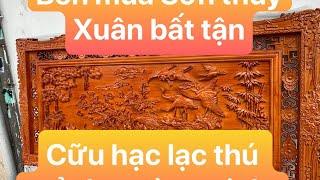 Tranh phong thủy gỗ hương đỏ “Cửu hạc du Xuân” rất đẹp và ý nghĩa. Giá lại rất yêu.đt :0985-816-976