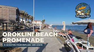 E-Scooter-Tour entlang der Küste: Oroklini Beach Promenade Cyprus | Drohnenaufnahmen & Küstenblick