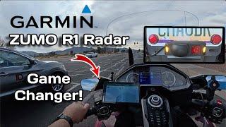 Garmin Zumo R1 Rearview and Blind Spot Radar Install & Review with Zumo XT2 Honda Goldwing DCT Tour