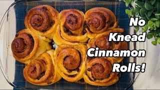 No-Knead Cinnamon Rolls with Cream Cheese Frosting - The Easiest Recipe Ever!