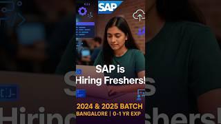 SAP Hiring 2024 & 2025 Batch | Freshers Apply Now | Developer Associate Role in Bangalore.