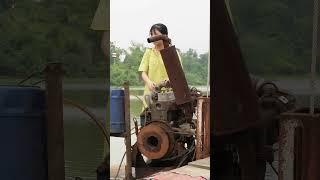 The 17-year-old girl restores a giant engine.#repair girl #engine #repair
