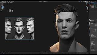 How to sculpt regular male face in Blender for around 1h