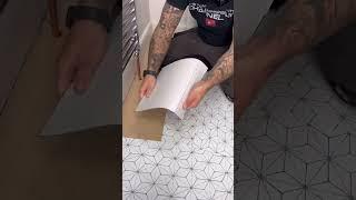 How To Cut Vinyl Tiles Like A Pro #diy #shorts