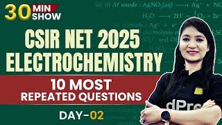 10 Most Repeated CSIR NET 2025 Electrochemistry Questions Series | Day 2 | 30 Min Rapid Practice