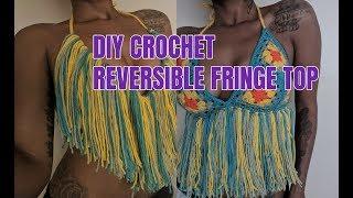 DIY CROCHET REVERSIBLE FRINGE TOP