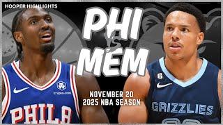 Philadelphia 76ers vs Memphis Grizzlies Full Game Highlights | Nov 20 | 2025 NBA Season