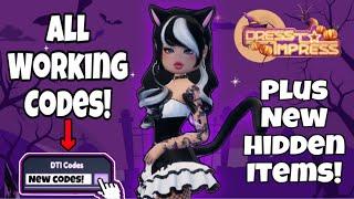 ALL WORKING CODES IN DRESS TO IMPRESS HALLOWEEN  | Plus ALL HIDDEN ITEMS! | DTI Roblox