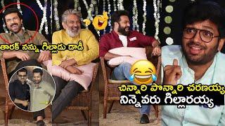 Jr Ntr,Ram charan,Rajamouli Uncontrolled laugh to Anil Ravipudi singing|Anil Ravipudi RRR interview