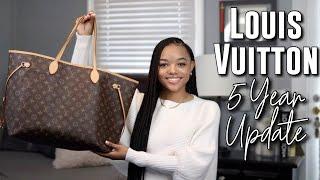 LOUIS VUITTON NEVERFULL GM 5 YEAR UPDATE (Pros and Cons) + WHATS IN MY BAG