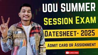 UOU EXAMINATION DATESHEET 2025 || UOU EXAM 2025 || UOU ADMIT CARD 2025 @RahulRawat2.0