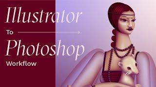 Adobe Illustrator to Photoshop Illustration Workflow #Illustration #digitalart #illustrationtutorial