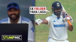 Stump Mic️ Rohit Sharma reaction when Rishabh Pant settled Bangladeshi fielding after his century