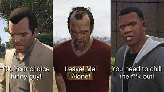 GTA 5 - Following Other Characters (All Dialogues) - Trevor, Michael, Franklin