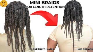 Mini Braids on Type 4b/4c Natural hair#tailbone length