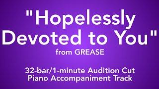 "Hopelessly Devoted to You" from Grease - 32-bar/1-minute Audition Cut Piano Accompaniment