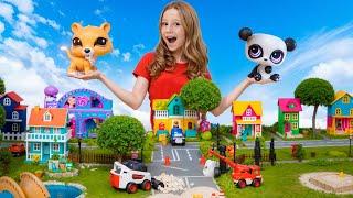 Nastya explains the safety rules in the city with the Littlest Pet Shop toys