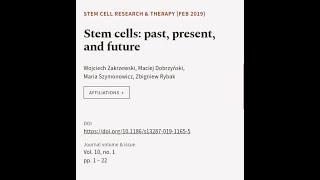 Stem cells: past, present, and future | RTCL.TV