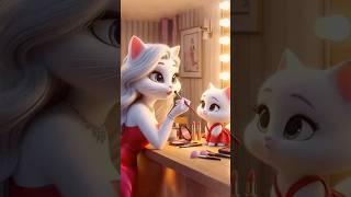 Cute Kitten of Cat is doing Makeup for the First Time #cat #catstory #catlover