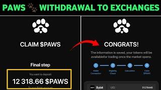 HOW TO WITHDRAW PAWS  TO EXCHANGES (step-by-step guides)