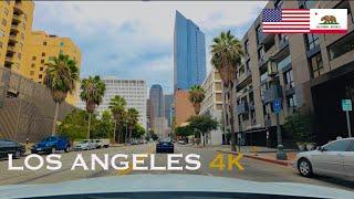 Los Angeles 4K - Driving Tour of Downtown L.A. VIA Wilshire Blvd