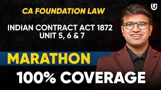 Indian Contract Act Unit 5 6 & 7 CA Foundation Law One Shot Marathon | Indresh Gandhi #cafoundation