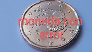 Moneda 20 euro cent , España 2023. Moneda con error