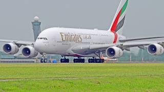 +30 MIN OF HEAVY DEPARTURES | A380, A350, B747 | Amsterdam Schiphol Airport Spotting