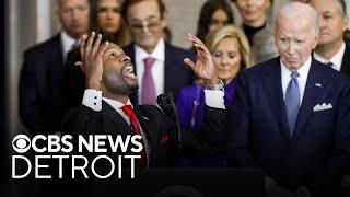 Detroit pastor Lorenzo Sewell delivers prayer at President Trump's inauguration