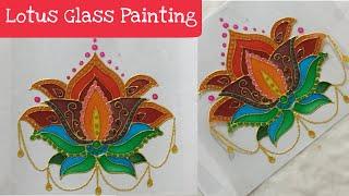 Lotus Glass Painting /Bohemian Lotus Painting