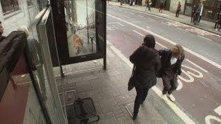 Hilarious bus stop prank: Public see giant robots and alien invasion