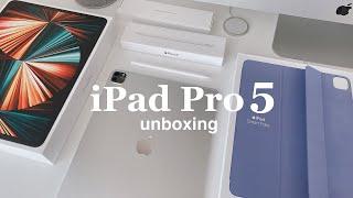 (sub)  iPad Pro 12.9" Unboxing + setup | Accessories | 추천파우치, 극가성비 종이질감필름